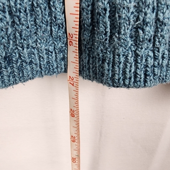 Sundance Teal Blue Marled Ribbed Turtleneck Pullover Sweater Silk Blend Size XL - Picture 6 of 6